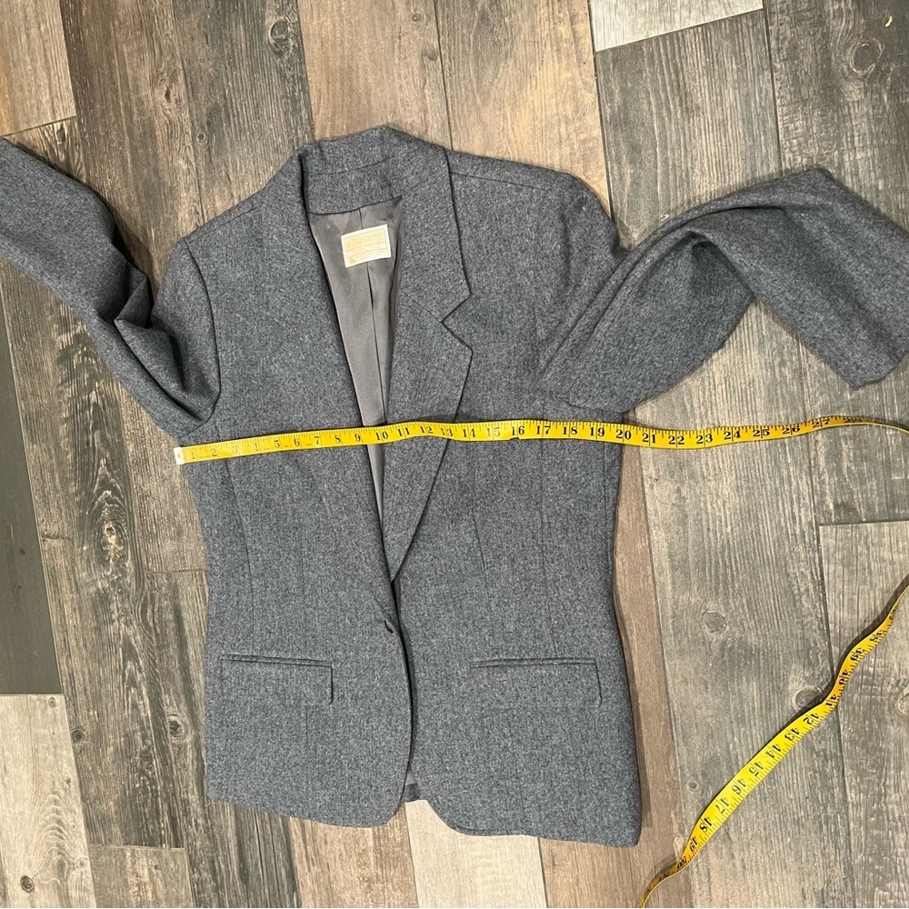 Vintage Pendleton 100% Virgin Wool Gray Blazer Jacket Women Sz 14 - Picture 8 of 9